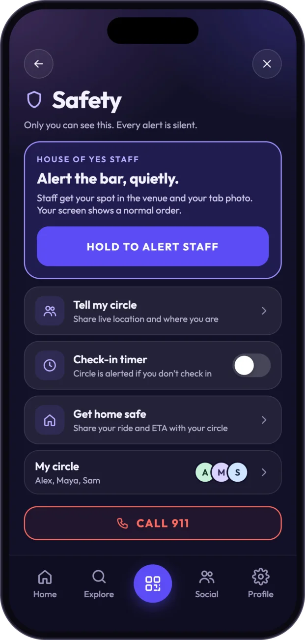Discreet support through staff and your circle.
